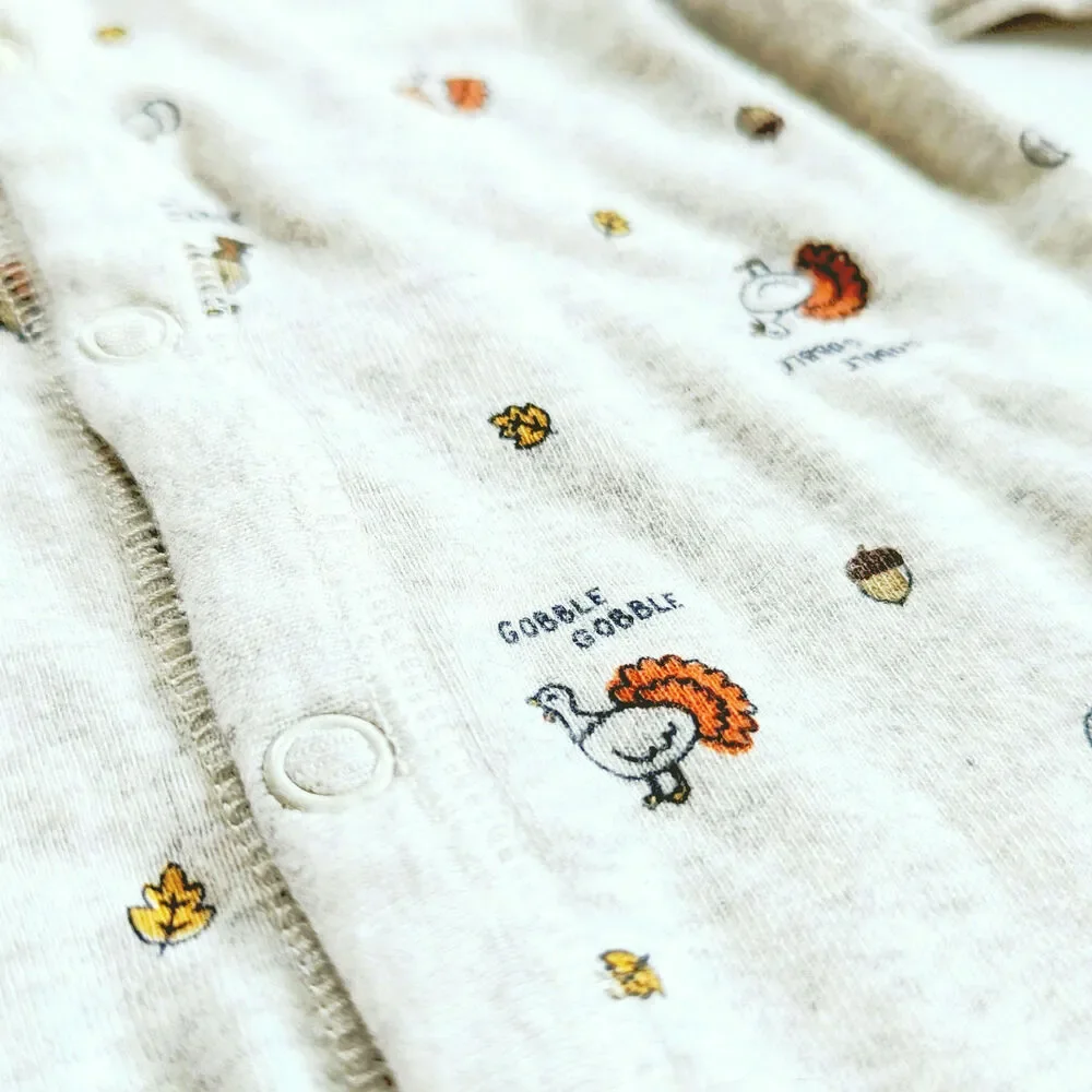Carter's Baby Thanksgiving Footie Pajamas – Turkey Snap Sleep & Play Unisex - 3M
